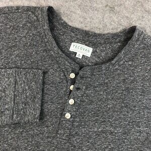 Tecovas Mens XL Gray Long Sleeve Henley Shirt Made in Peru